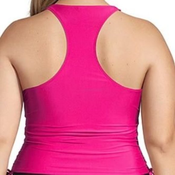 Oasis NWT Sz 1X Athletic Pink Tankini Swimsuit Top - Picture 5 of 5